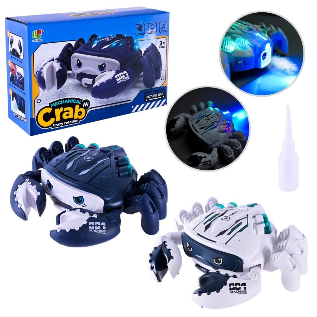 Краб музичний світло дим на батарейках у коробці 21*14*7см 3381 Китай