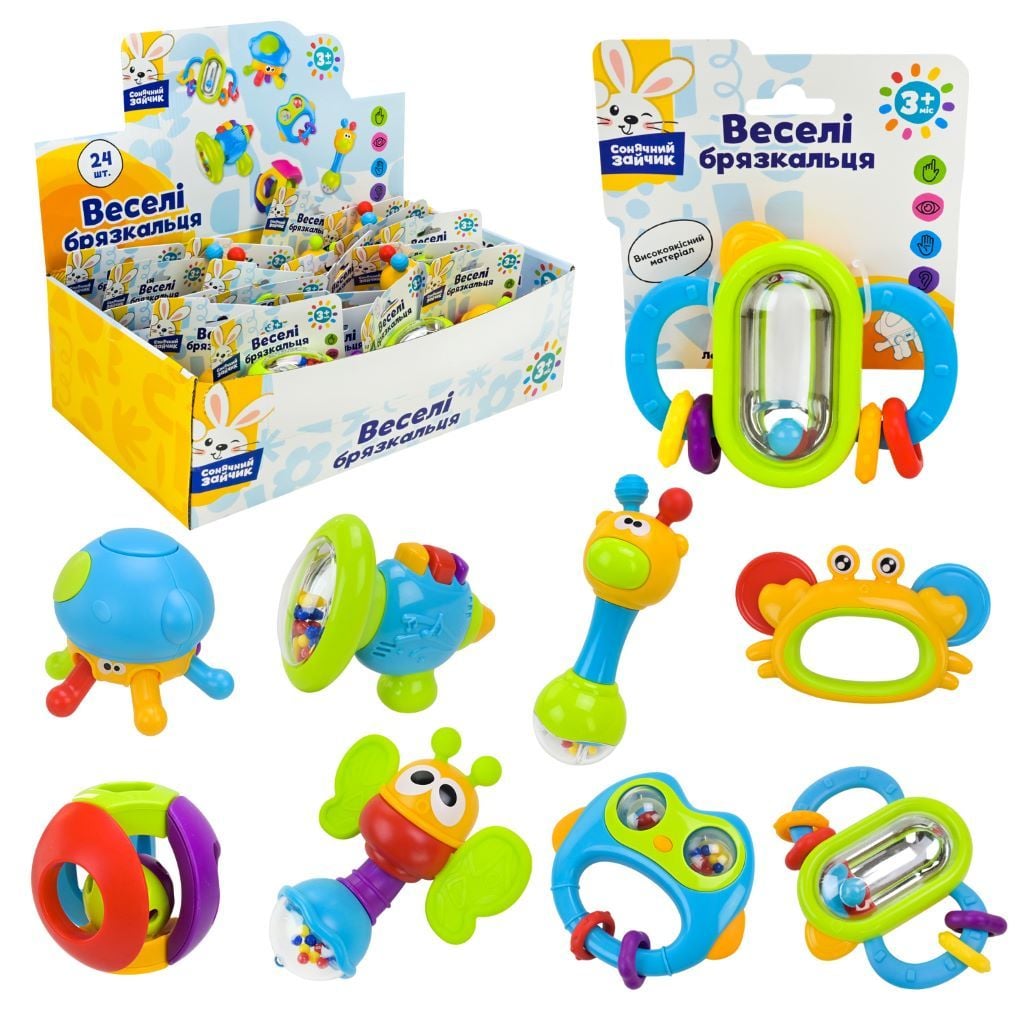 Брязкальце в ручку мікс видів на планшеті PL-724-84 країна іграшок