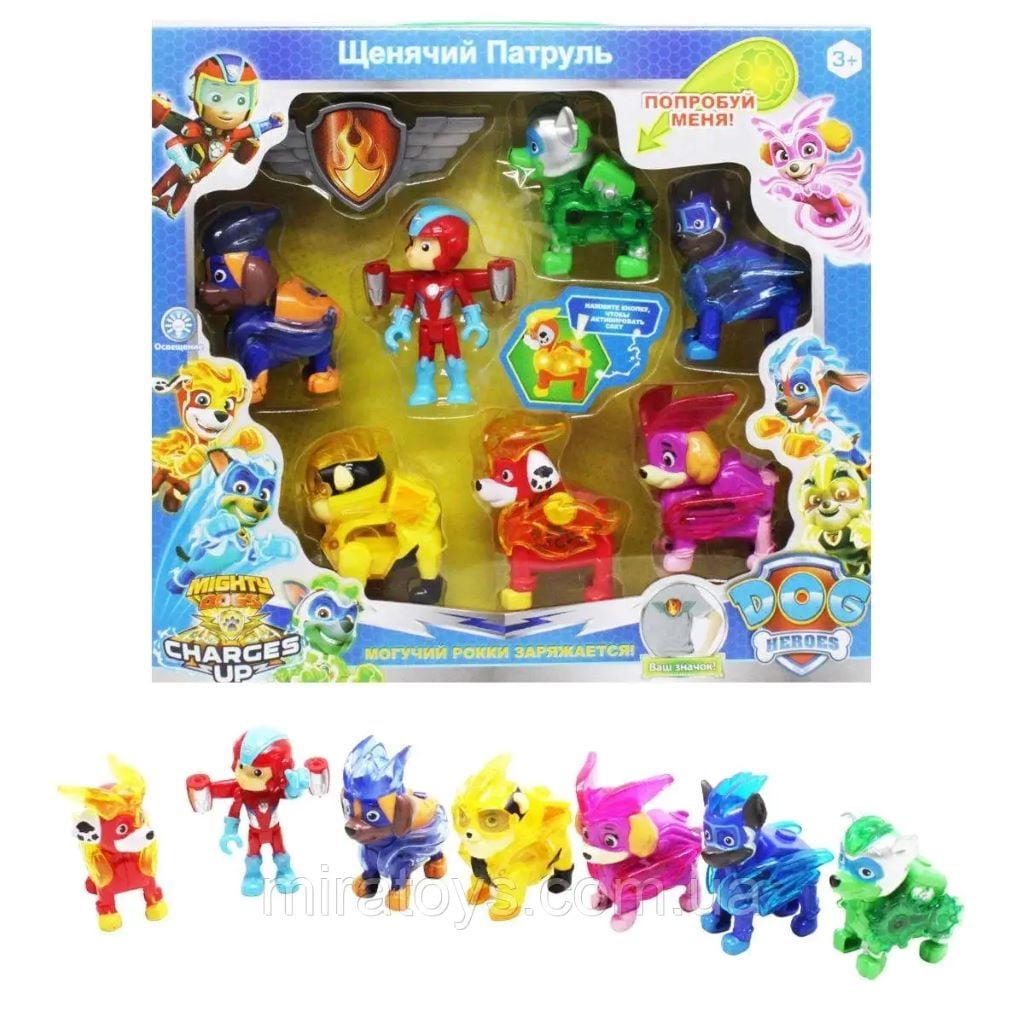 Герої типу Цуценячий патруль в наборі 7шт в коробці 33*30*7см 7136 Китай