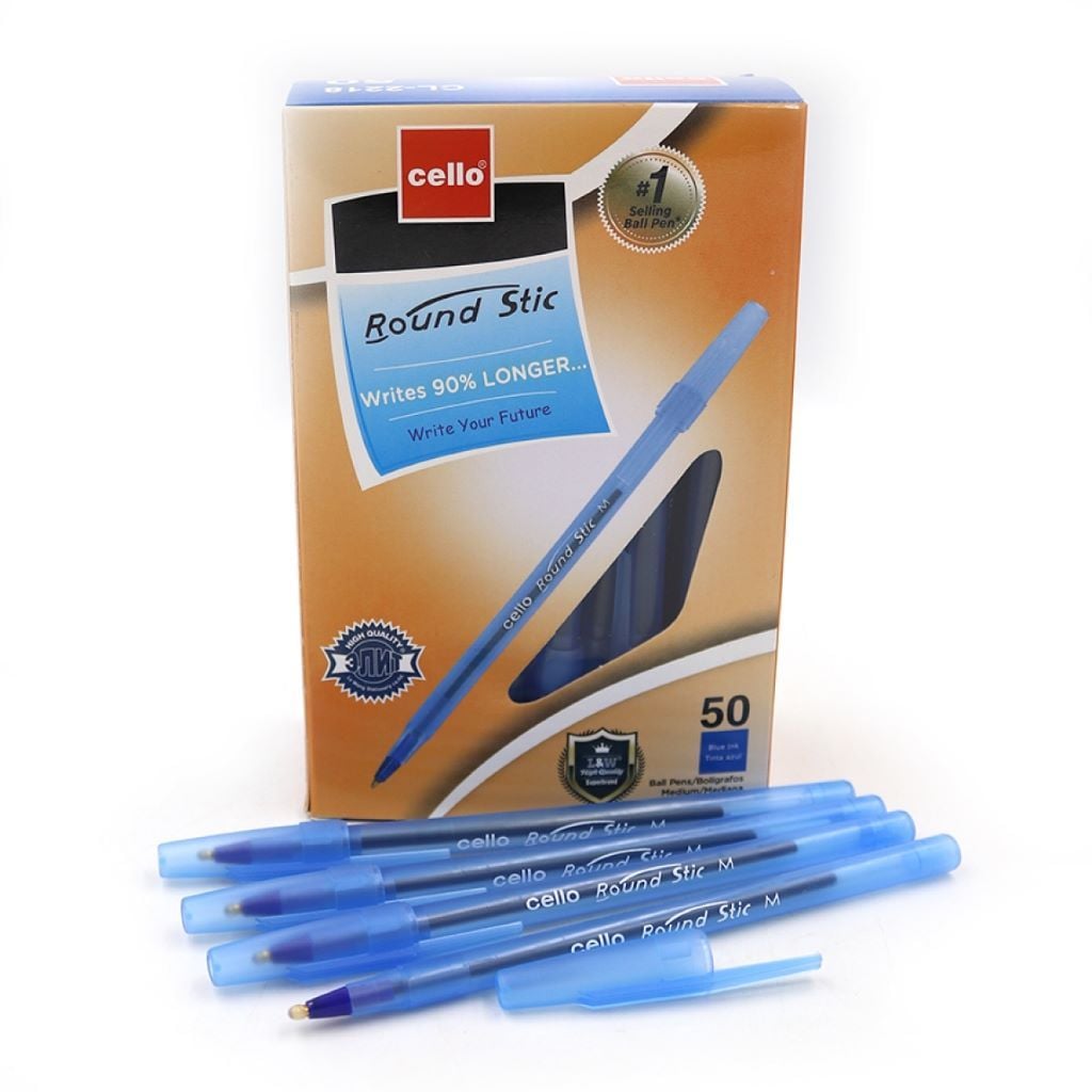 Ручка кулькова 0,5мм Round Stic аналог Bic синя 2218-50 Cello
