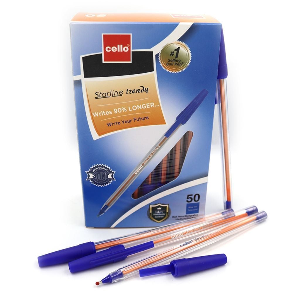 Ручка масляна 1мм Starline trendy аналог Bic синя 2216-CL Cello