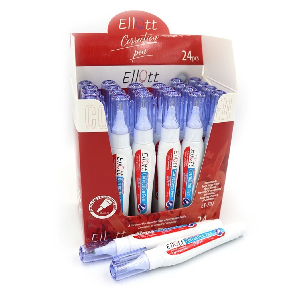 Коректор ручка 8мл з металевим клапаном ET-707 Ellot