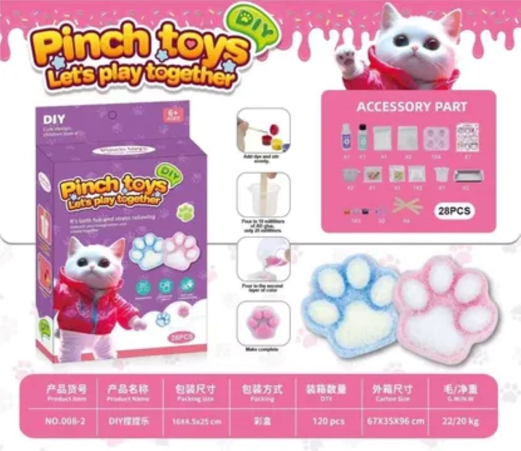 Набір для створення таба сквішів Лапки 28ел у коробці 21*16*4см 008-2 Китай