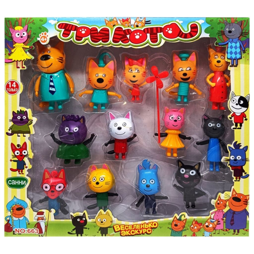 Мультгерої типу Три Кота 13 герої у коробці 34*33*5см 663 Китай