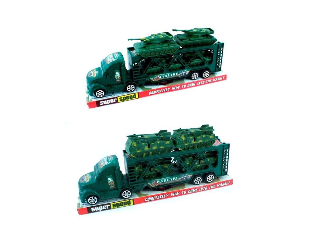 Машина Трейлер 30 см 4 танки у блістері JL009-3 Китай