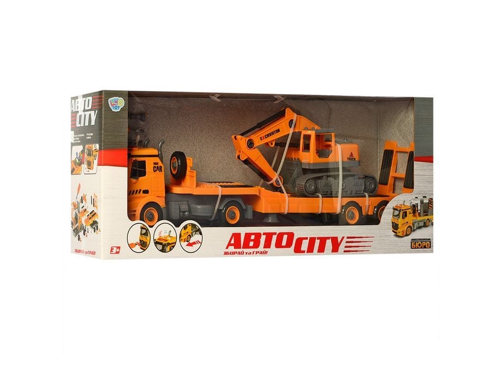 Конструктор з викруткою Евакуатор екскаватор світло звук у коробці 65*24*14см KB083 limo toy