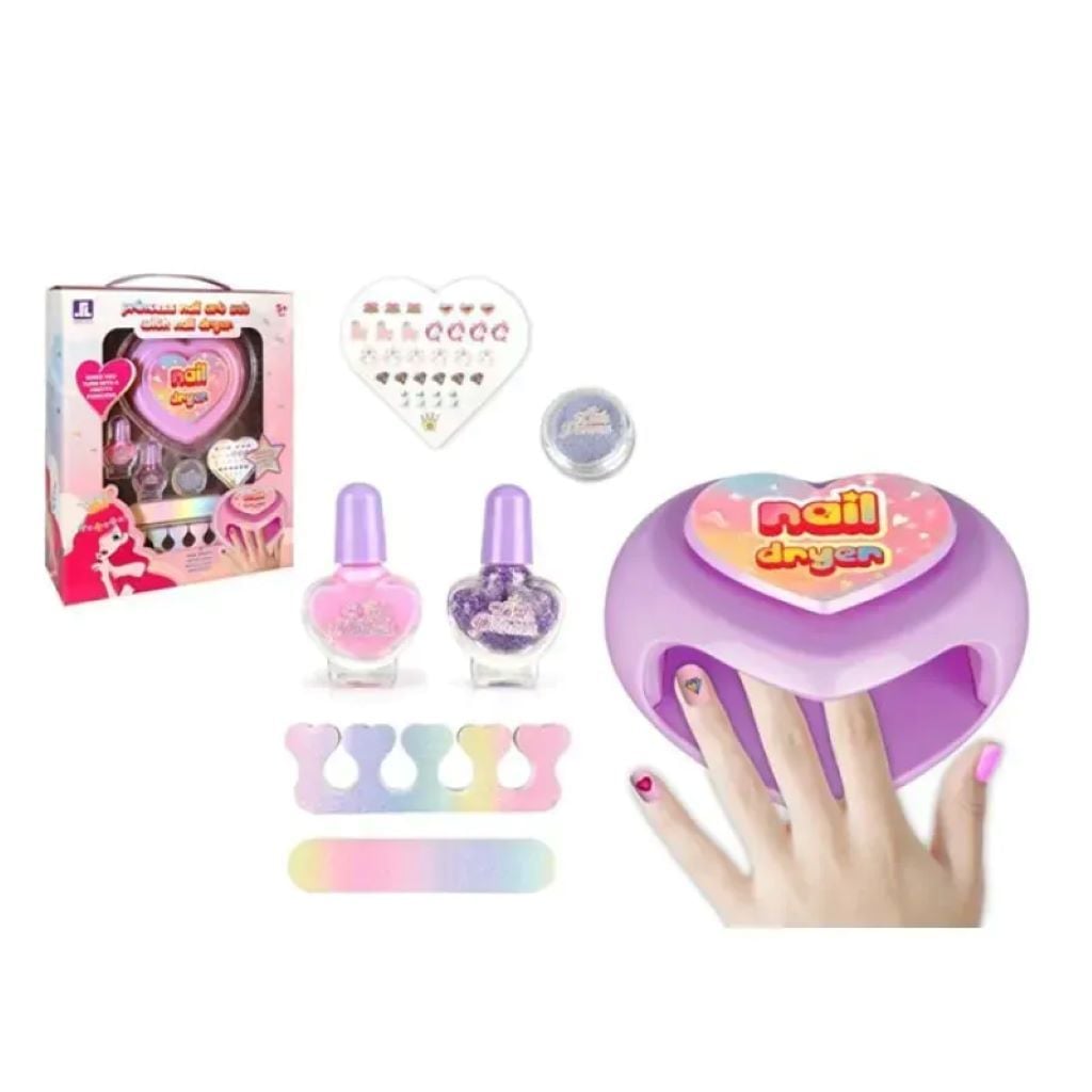 Косметика набір для манікюра наліпки,лаки,сушка на батарейках у коробці 28*23*8см 2106Q Китай