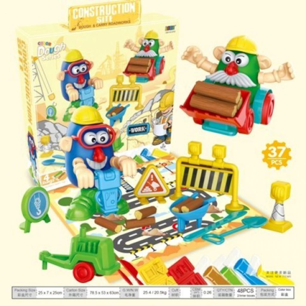 Тісто для ліпки набір Construction Site аксесуари в коробці 25*25*7см 8750 Danko toys