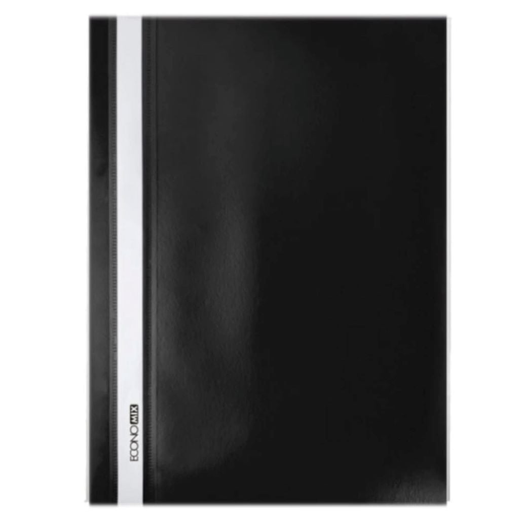 Папка А4 швидкозшивач пластикова тонка чорна без перфорації 31509-01 Econo mix