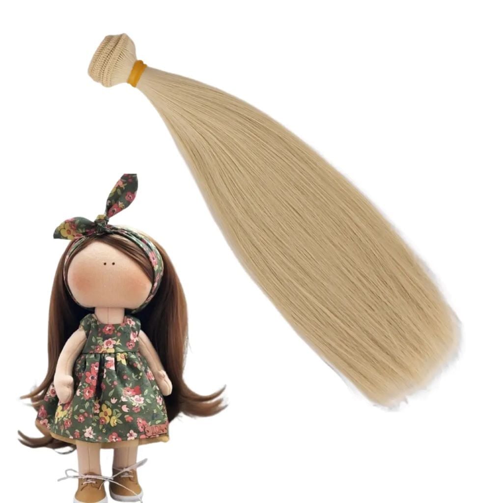 Волосся платиновий блонд 25*100см прямі у пакеті 613CC Китай