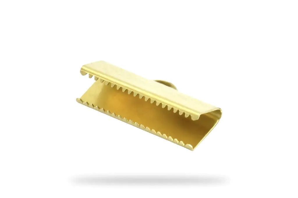 Кінцевик затискач для стрічки 25*10мм 1шт золото A0041 Туречинна