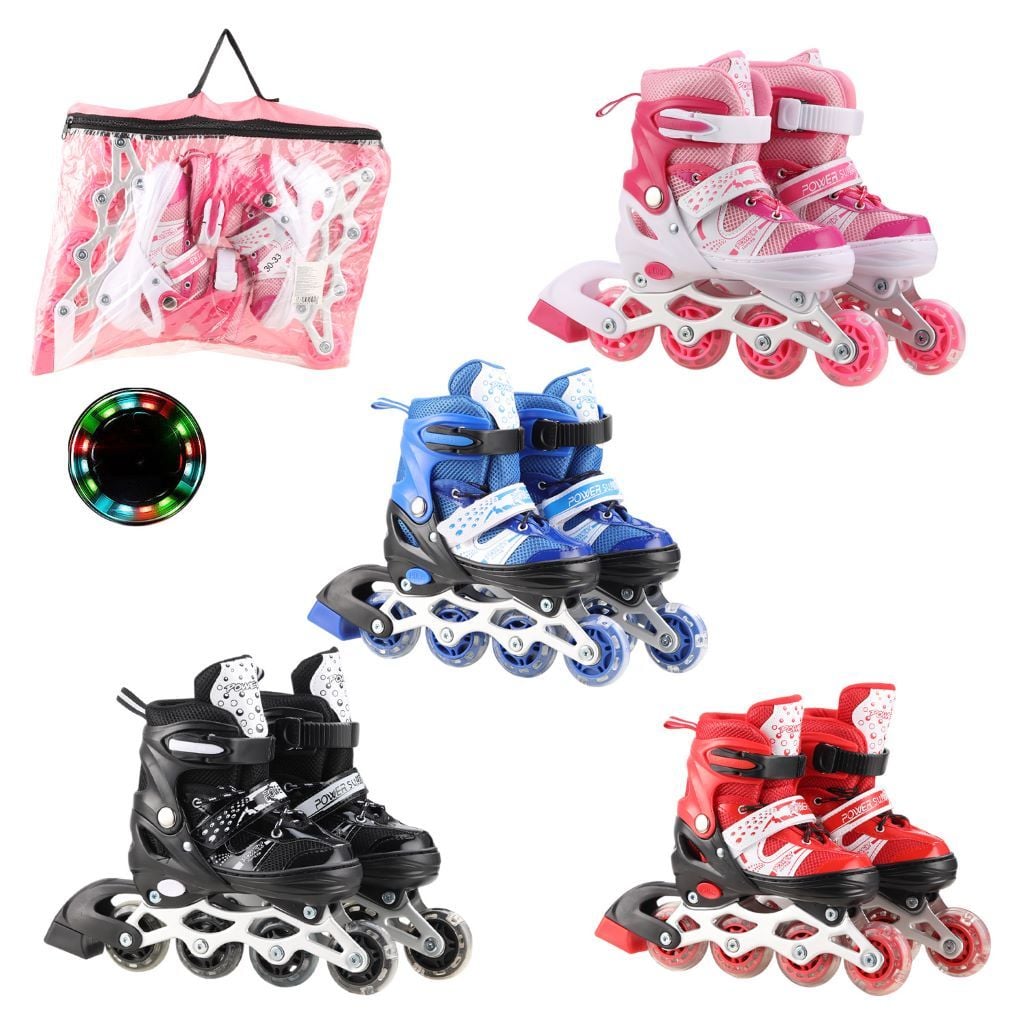 Ролики 30-33 колеса PVC 1 світло метал рама мікс кольорів в сумці RL2501 Китай