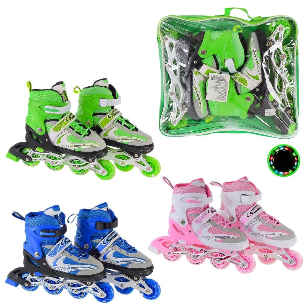 Ролики 39-43 колеса PVC 1 світло метал рама мікс кольорів в сумці RL2421 Китай