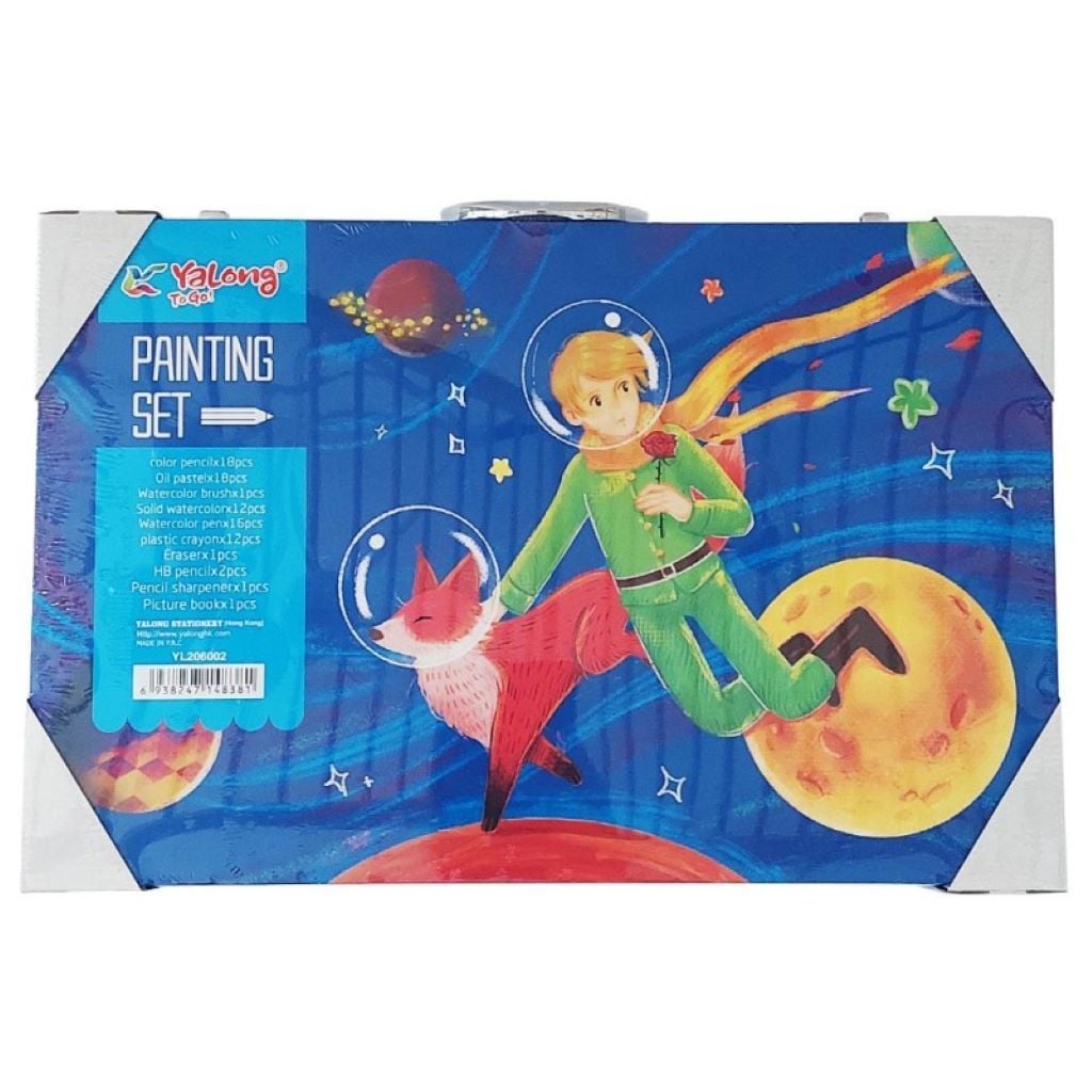 Набір для малювання 220 предметів олівці маркери фарби в дерев'яній валізі YL206002 Китай