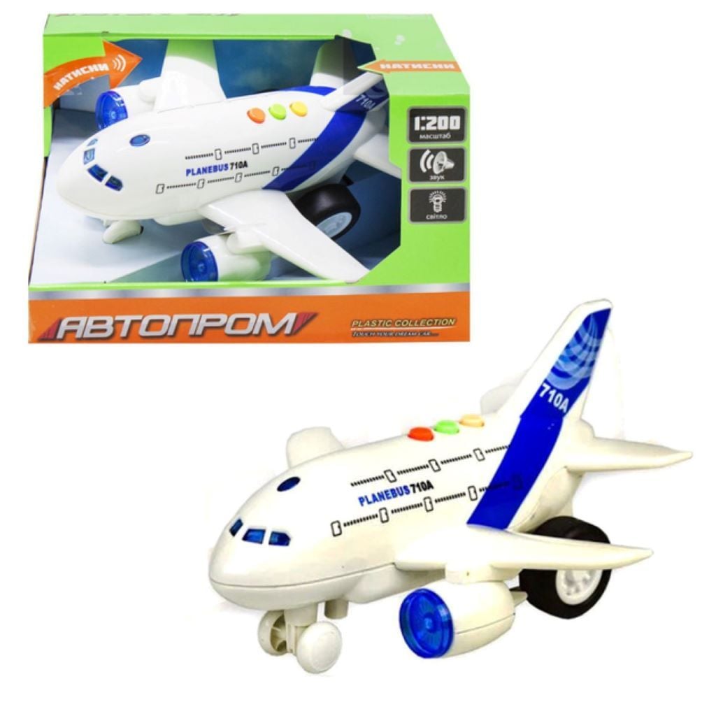 Літак 1:200 пластик звук світло у коробці 7912AB Автопром