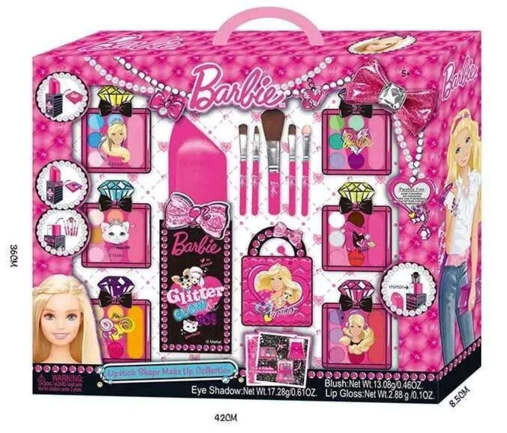 Косметика Barbie органайзер у вигляді помади тіні румяна блиск пензлики в коробці 42*36*8см 22351BA Китай