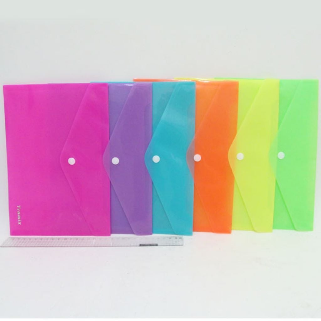 Папка А5 пластик на кнопці Neon 200mk мікс видів IMG-5511-18S Josefotten