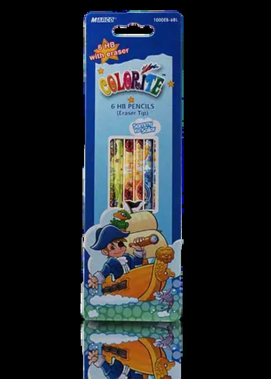 Олівець простий ч/гр круглий 6шт на планшеті 24*7см 1000EB-6BL Marco