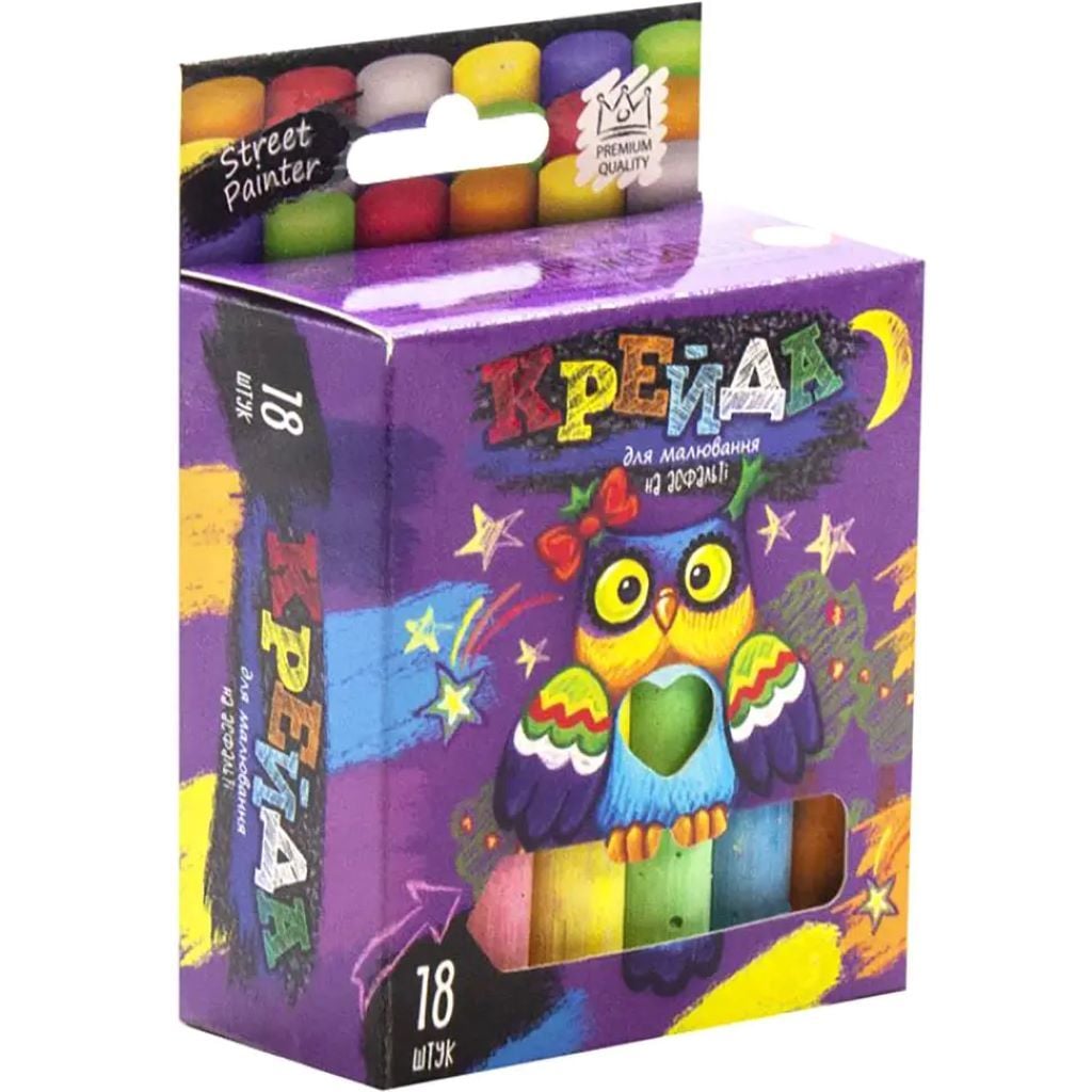 Крейда кольорова кругла 18шт в коробці 12*7*4см MEL-02-04 Danko toys