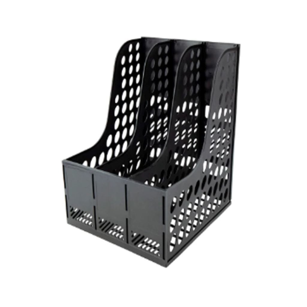 Лоток для документів вертікальний 3 секції пластик чорний у слюді 30*25*1см 4041-01-A Axent