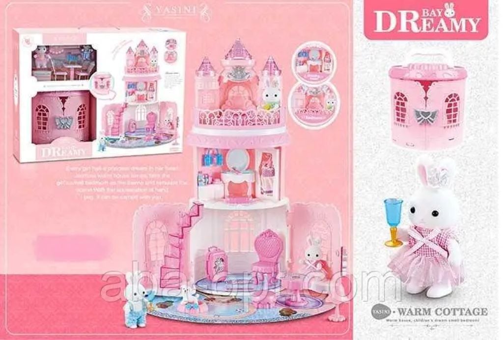 Дім для ляльок флоксових три поверхи фігурки аксесуари у коробці 50*38*17см 6628 Китай