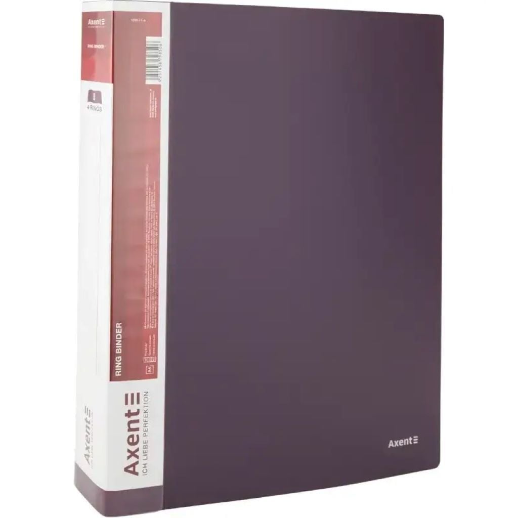Папка А4 пластик 4 кільця 35мм слива 1208-11 Axent