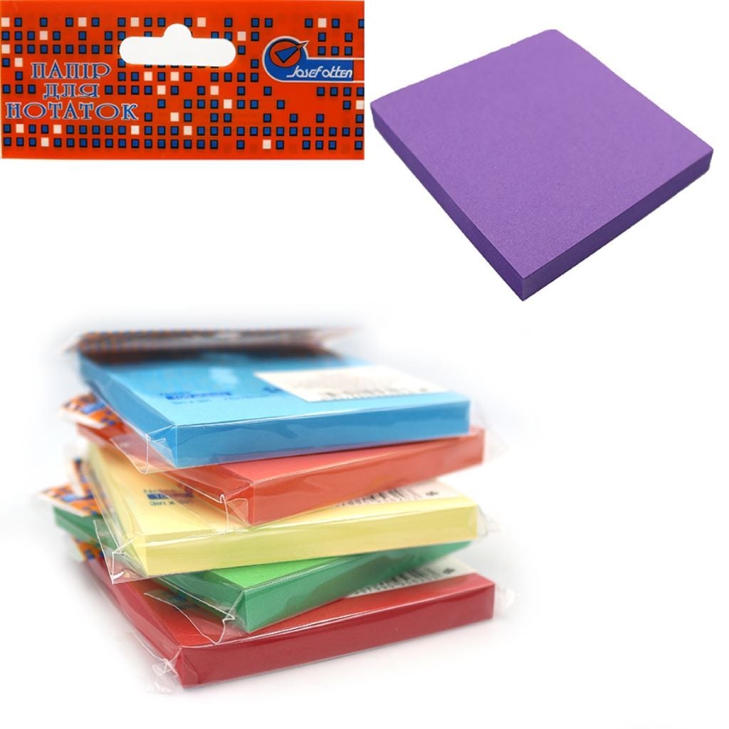 Папір самоклейка 100арк 7,6*7,6см мікс кольорів DSCN0620 Josefotten