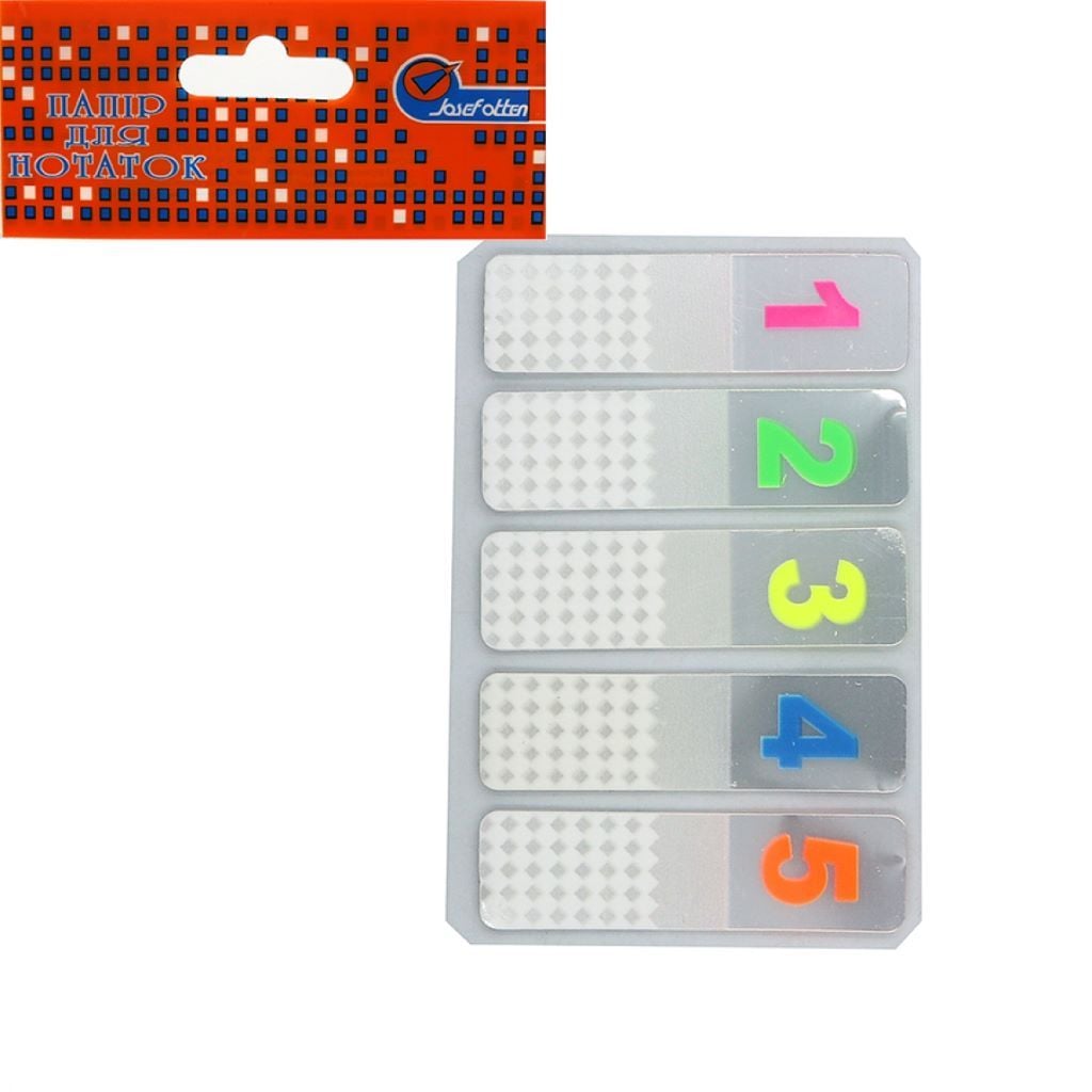 Стікери закладки 100шт 5кол "Sticks" з літерами 45*12мм DSCN0595 Josefotten