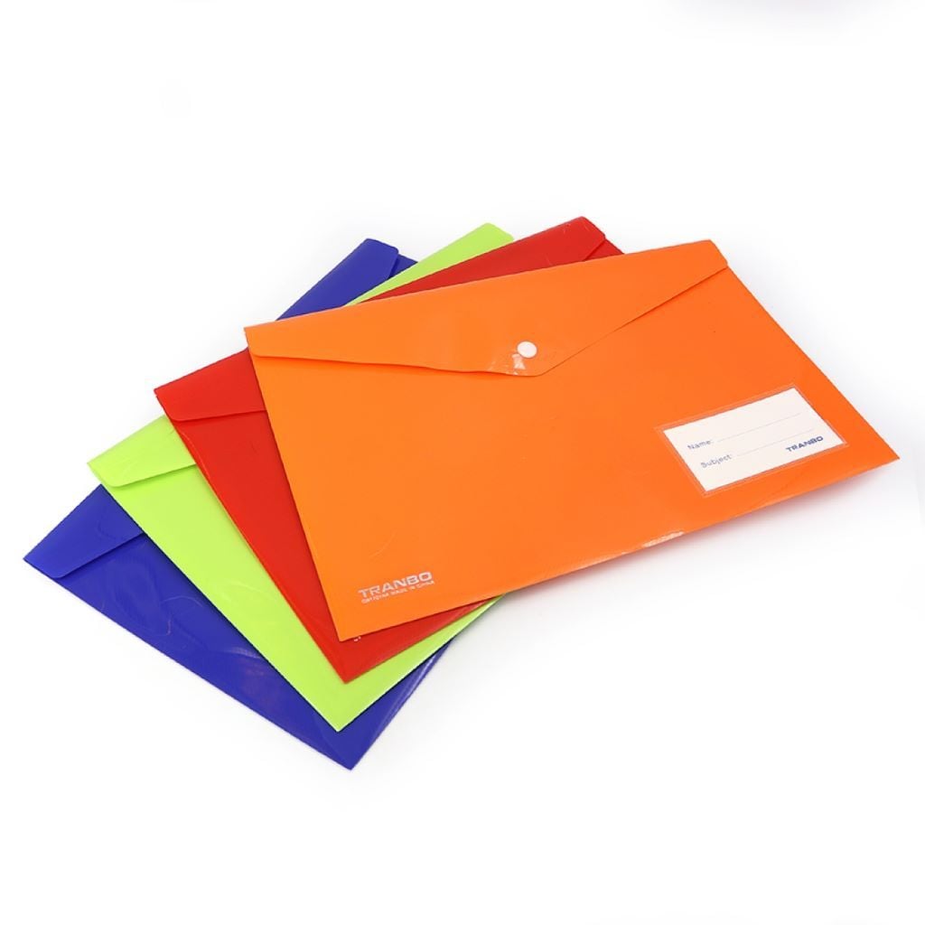 Папка конверт А5 на кнопці з візиткою мікс кол Tranbo IMG3616-A5 Josefotten