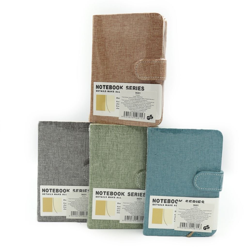 Блокнот 14.5*9.5см 128арк на кнопці мікс кольорів у пакеті 9601 Josefotten