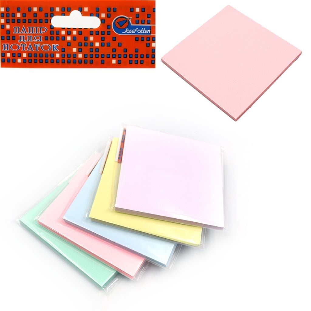 Папір самоклейка 100арк 75*75мм пастель мікс кольорів STA-031 Josefotten