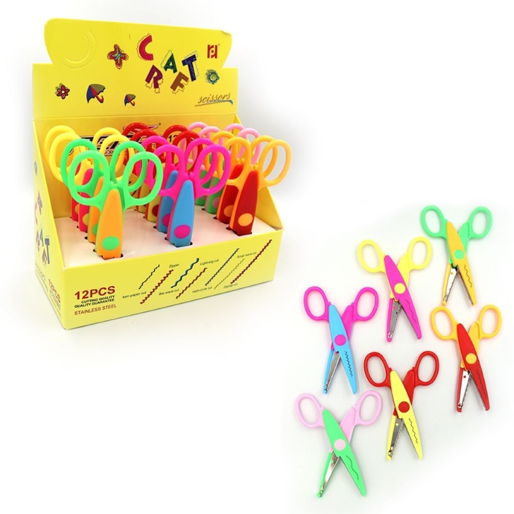 Ножиці 13см Craft зіг заг мікс кольорів 1606A Josefotten