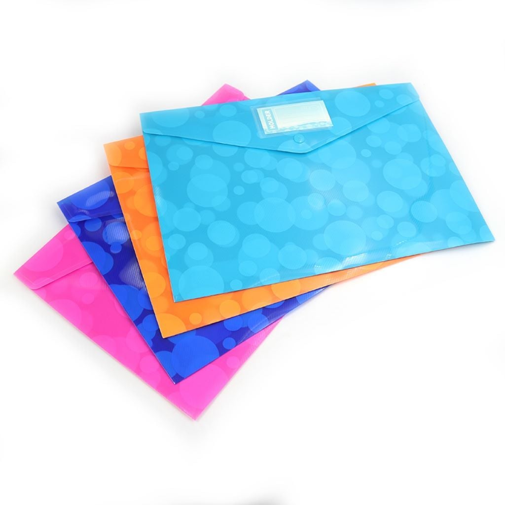 Папка конверт А4 на кнопці Яскраві бульбашки мікс кольорів C325 Josefotten