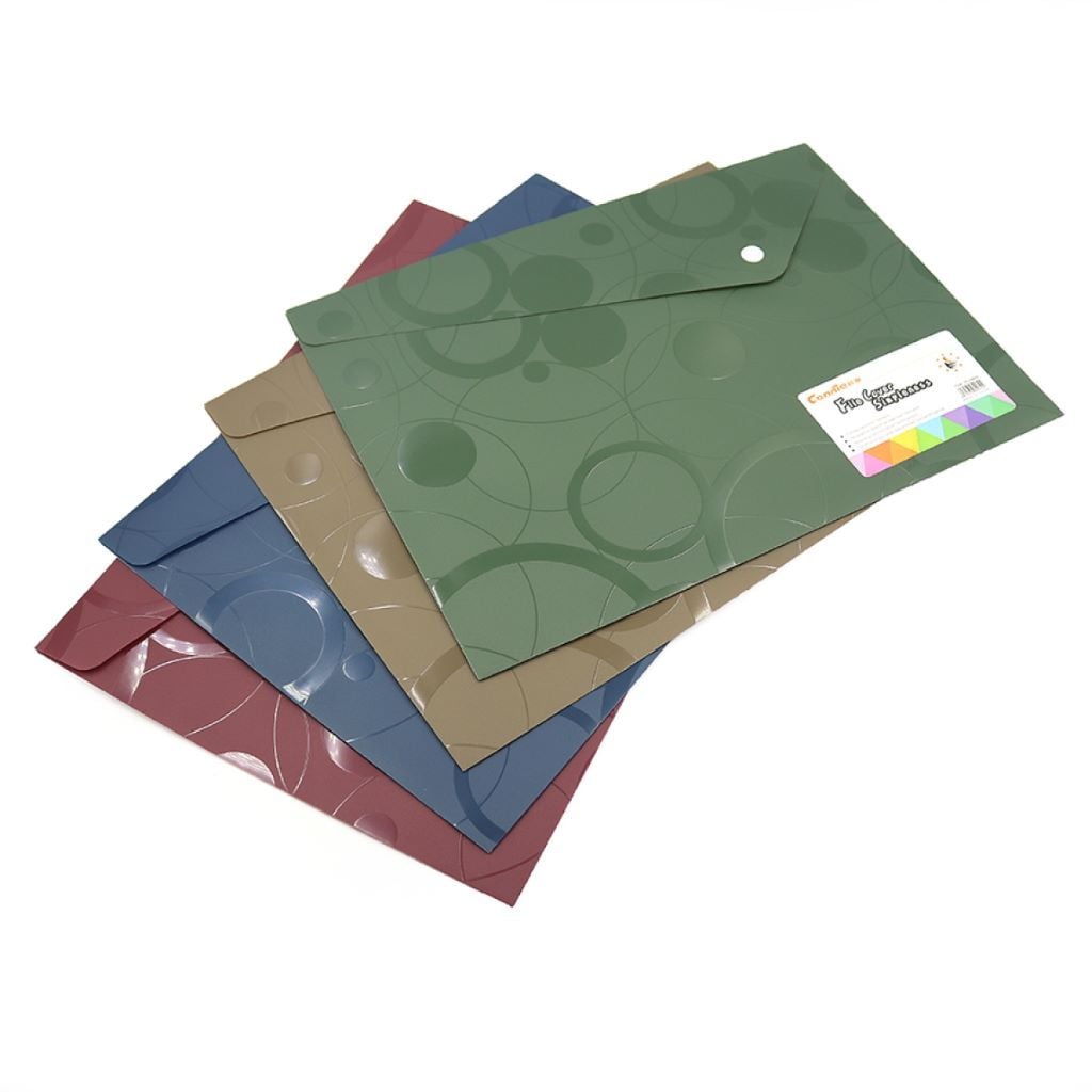 Папка конверт А4 на кнопці Класік мікс кольорів E-6630 Josefotten