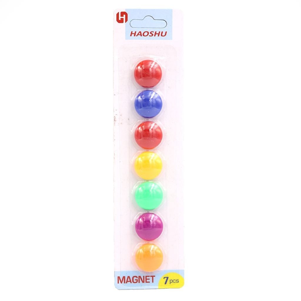 Магніт круглий кольоровий 7шт 2см Simple на  планшеті 20*5см DSCN0794 Josefotten
