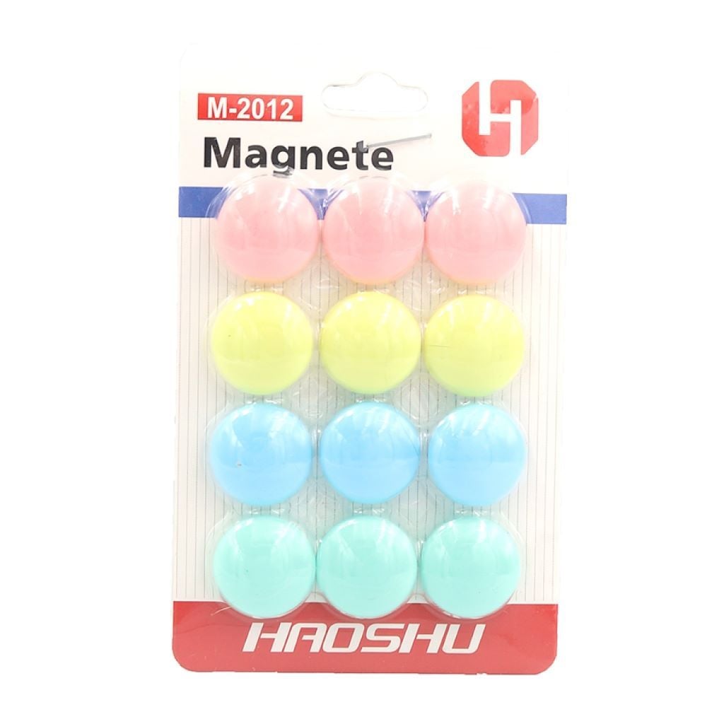 Магніт круглий кольоровий 12шт 2см Simple на  планшеті 12*7см DSCN0790 Josefotten