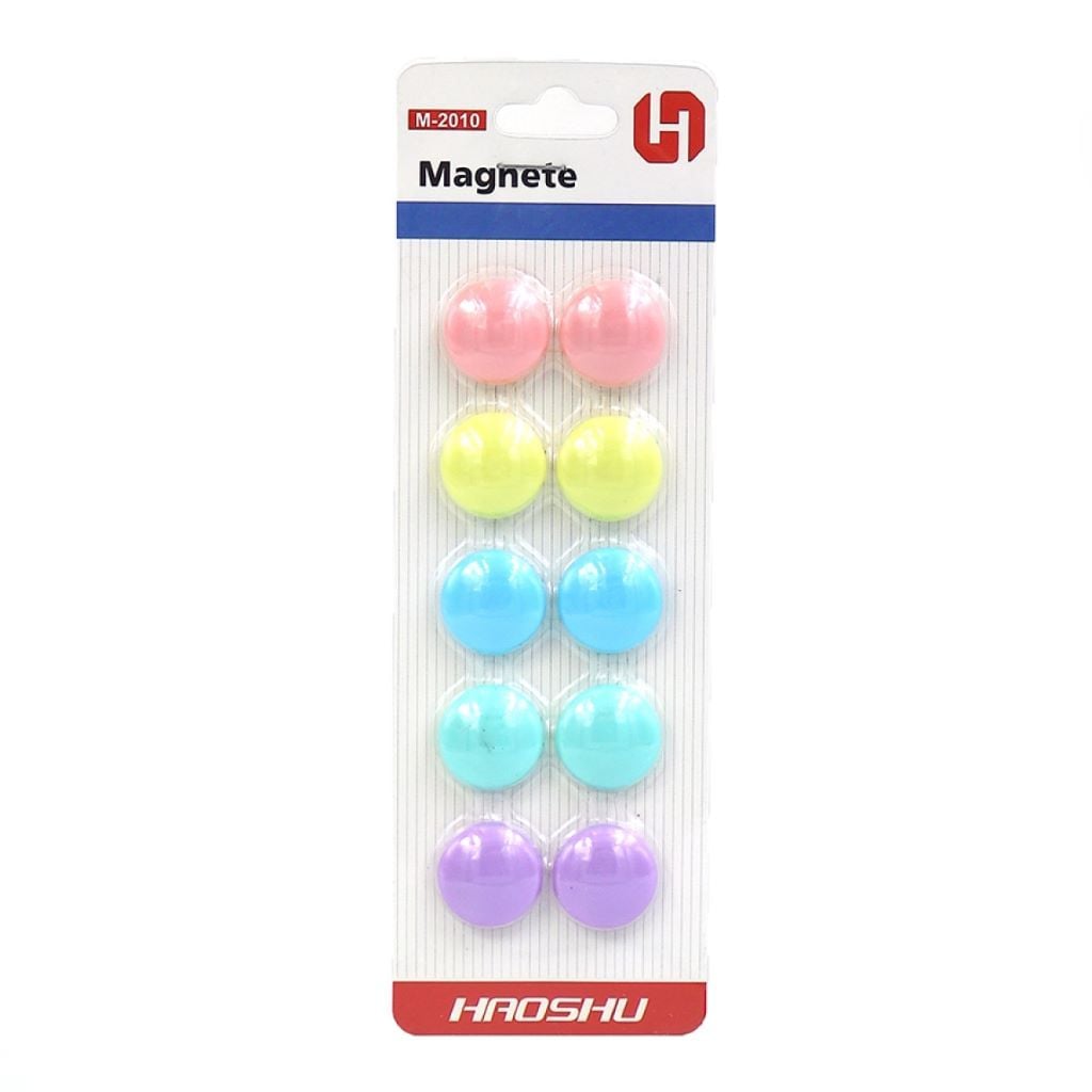 Магніт круглий кольоровий 10шт 2см Simple на  планшеті 18*6см DSCN0789 Josefotten
