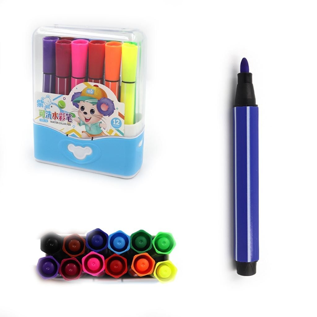 Фломастери 12кольорів Mouse в пластиковому боксі 13*8*3см мікс кольорів 1771-12 Centropen