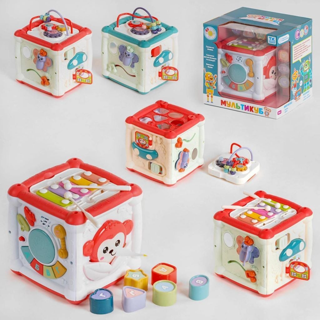Мультикуб розвиваючий пісні вивчаємо букви сортер  озвучено українською у коробці 22*20*20см 42666 TK union group