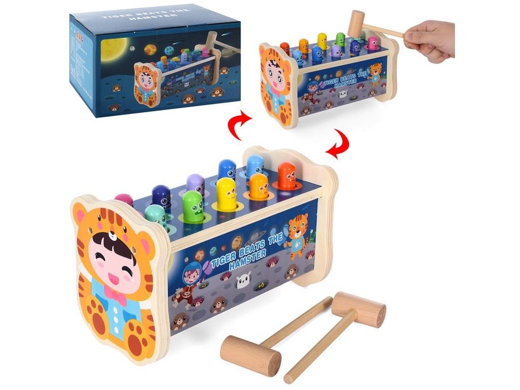 Дерево логіка стукалка молоток коробка 10*13*11 см MD1732 Китай