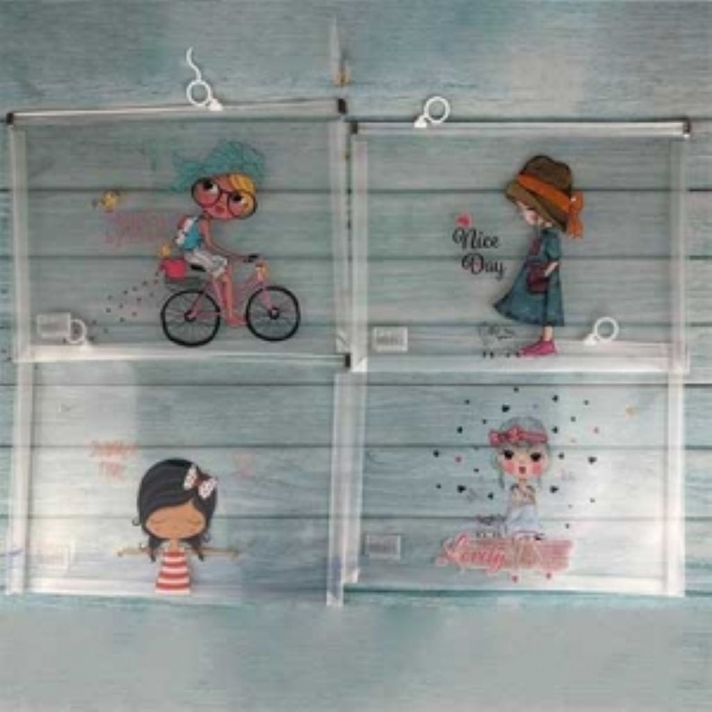 Папка А4 на блискавці з зіп прозора s малюнком мікс кольорів AA-115 Китай