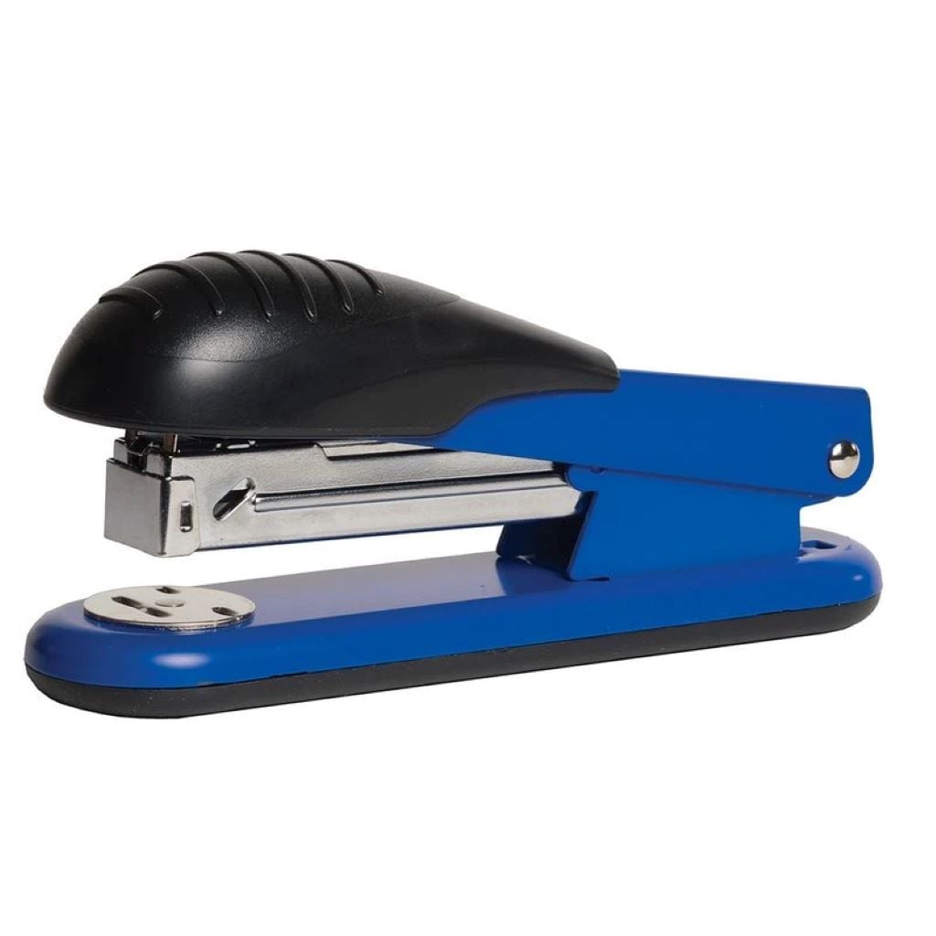Степлер №24/6-26/6 65мм метал на 30 аркушів у коробці 14,5*6*4см синій 4023SCH Scholz