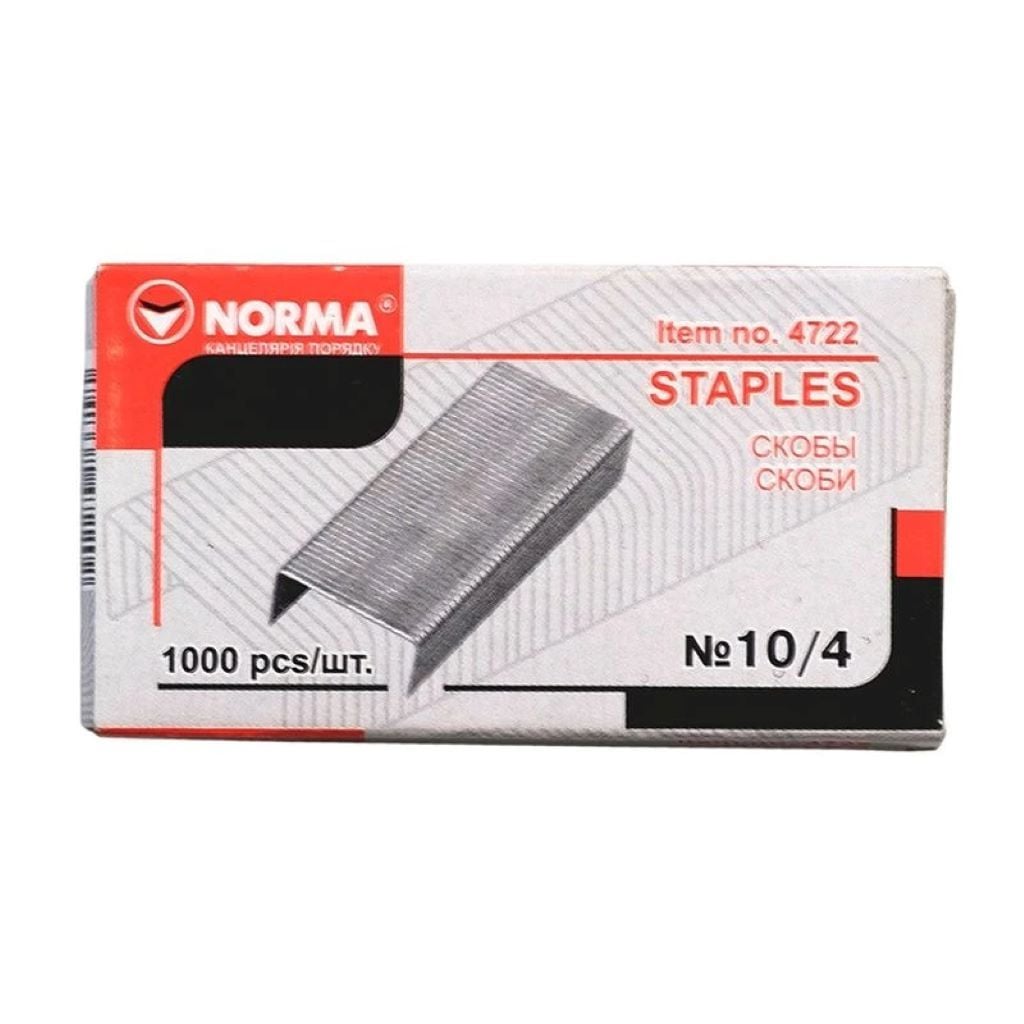 Скоби №10 для степлера 1000шт в коробці 4722N Norma