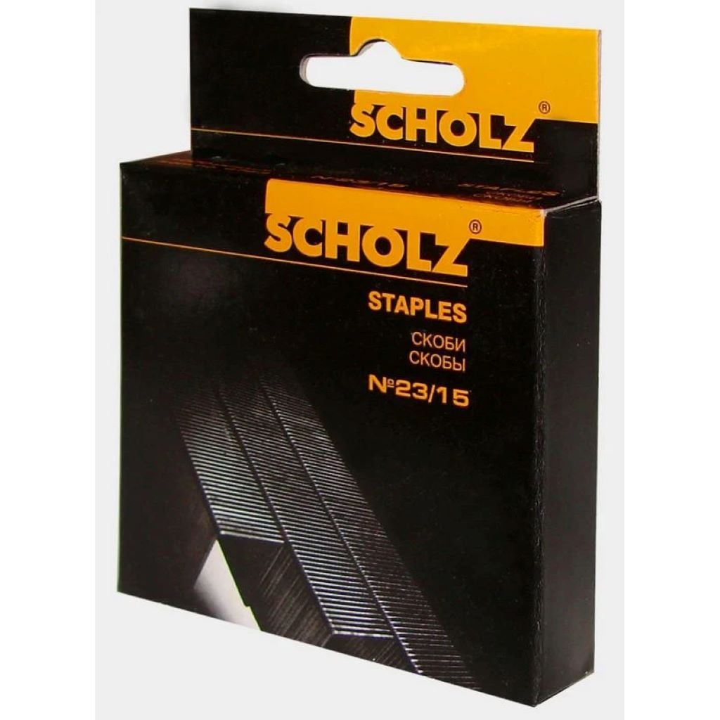 Скоби 23/15 для степлера 1000шт в коробці 6,5*4*1,3см 4763 Scholz