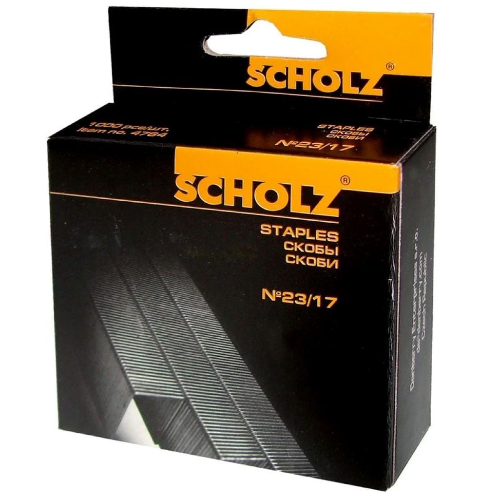 Скоби 23/17 для степлера 1000шт в коробці 6,5*4*1,3см 4764 Scholz