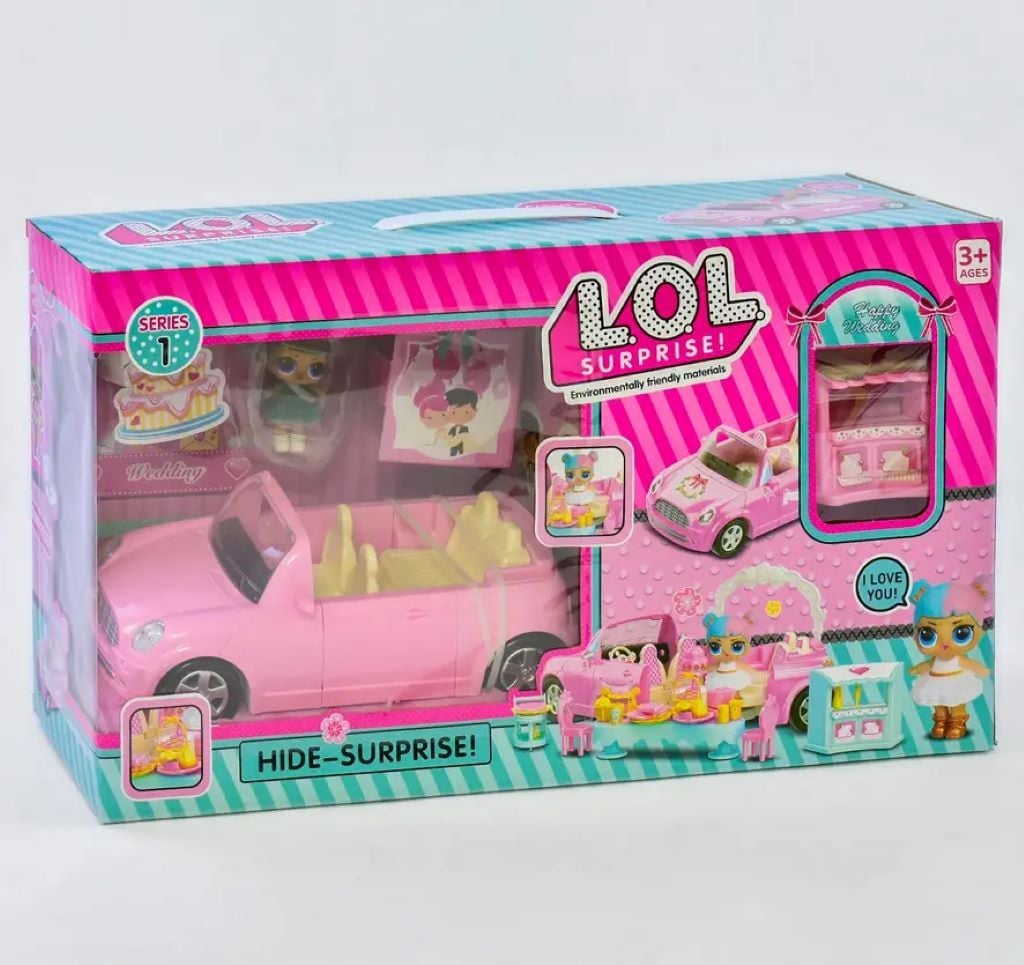 Лялька LOL з автомобілем що трансформується меблі в коробці 48*27*16см QL055-1 Китай