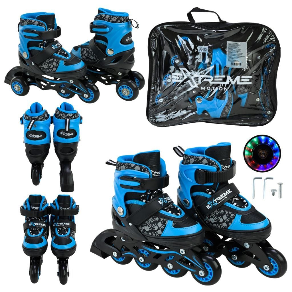 Ролики 30-33р S Extreme Motion колеса PU сині в сумці RL25421 Китай