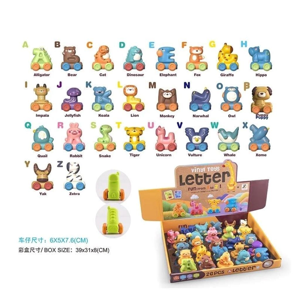 Машинки-літери гумові 5*5.5*2см JZD-132 Китай