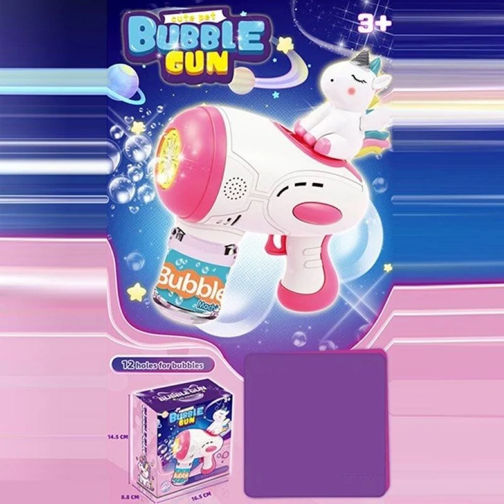 Мильні бульбашки пістолет з тваринкою на батарейках  в коробці 18*16*7см 7778I Китай