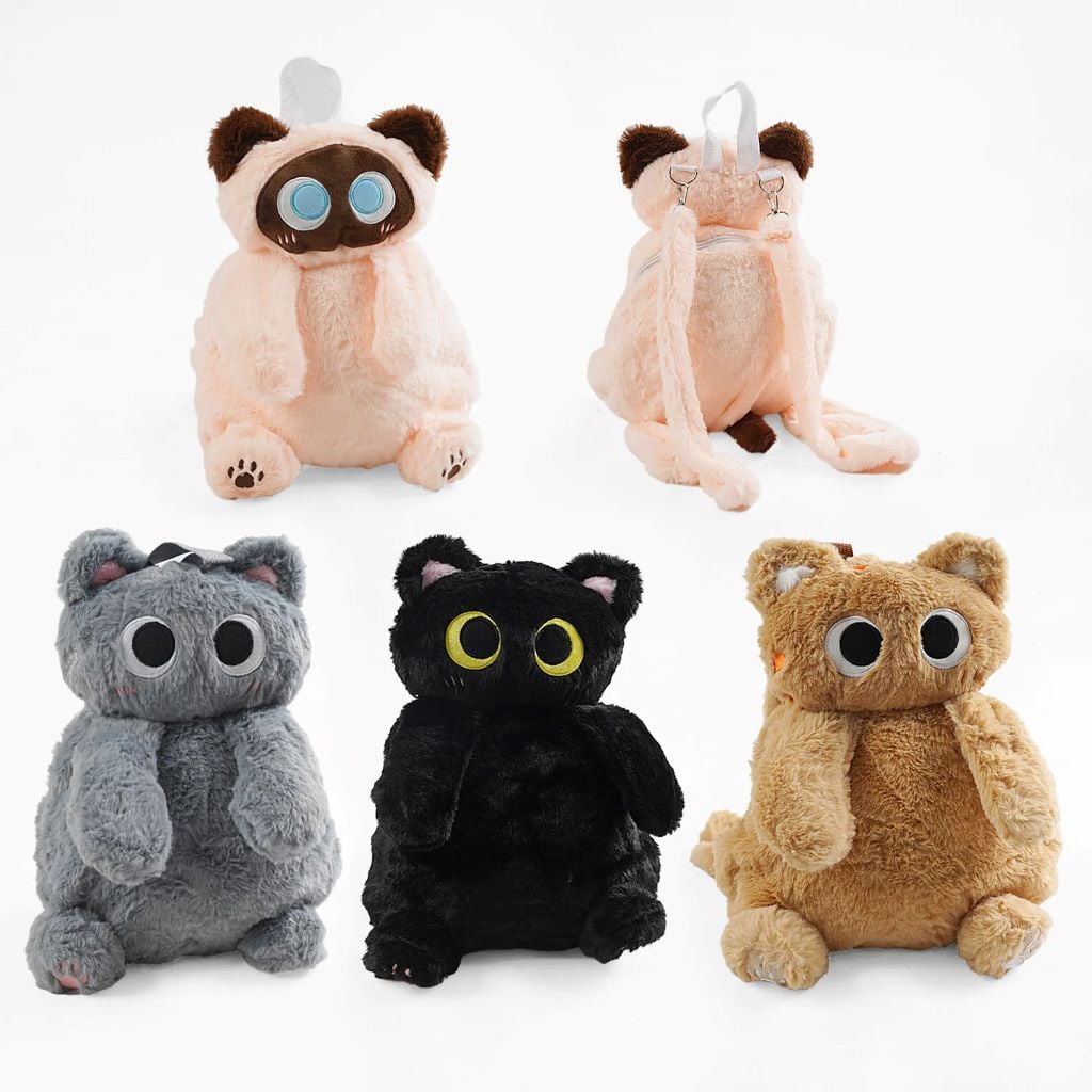 Рюкзак Котик м'який 35см 1 відділ на змійці хутро мікс кол в пакеті M18289 Китай